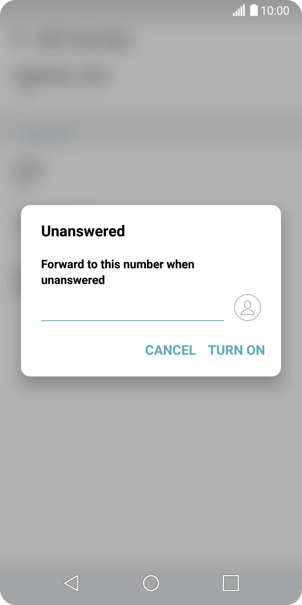 Key in +61101 and press TURN ON.