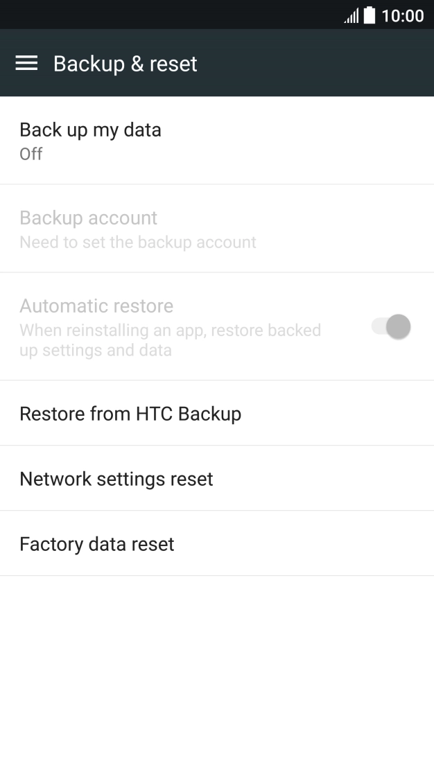 Press Factory data reset. Press Factory data reset.