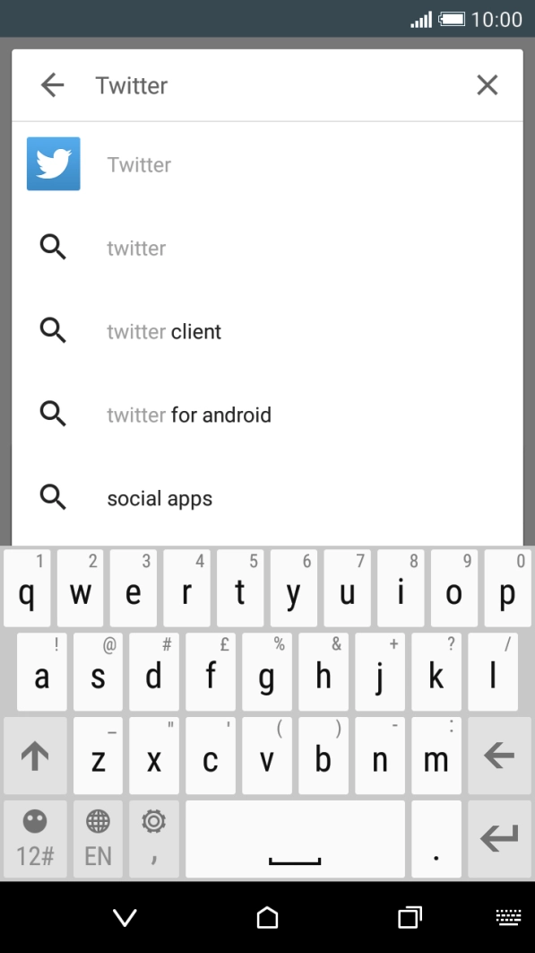 Key in Twitter and press enter. Key in Twitter and press enter.