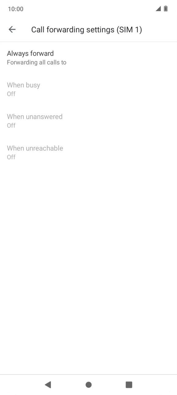Press the required divert type.