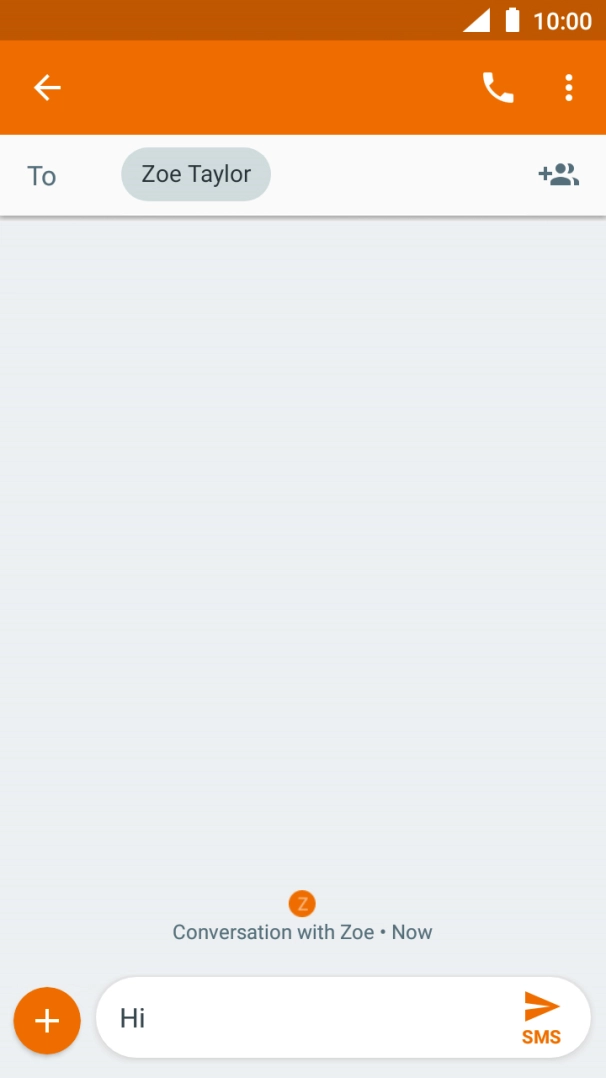 Press the send icon when you've finished your text message. Press the send icon when you've finished your text message.