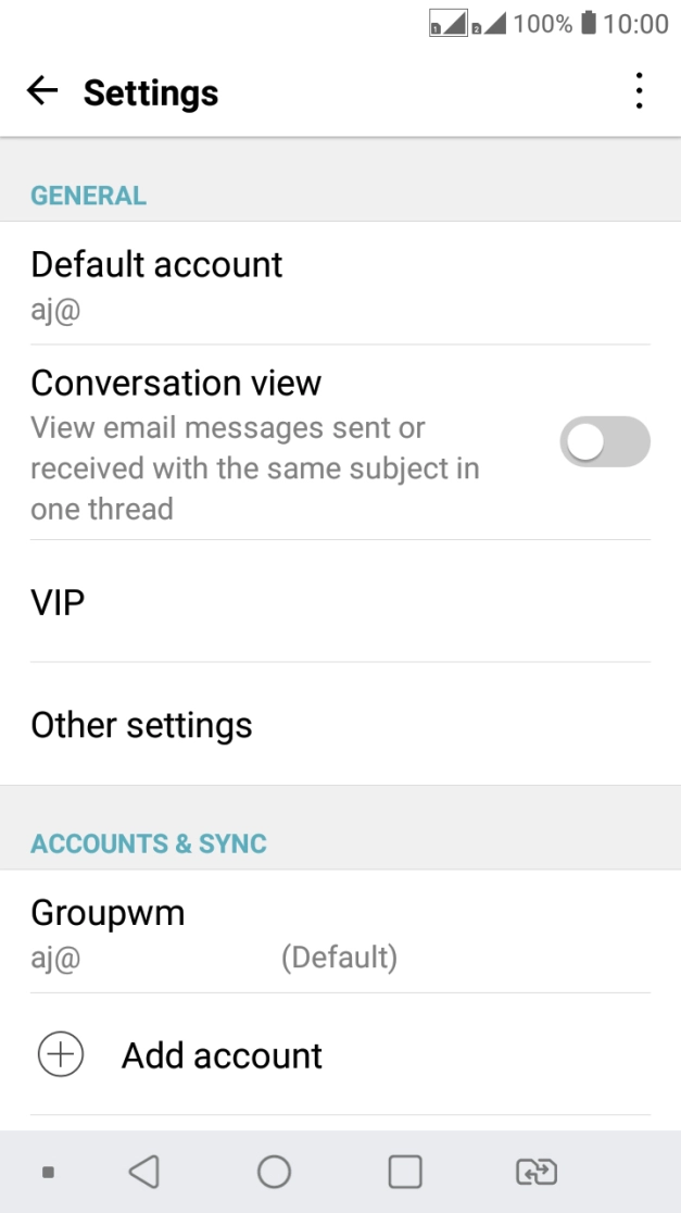 Press the required email account.