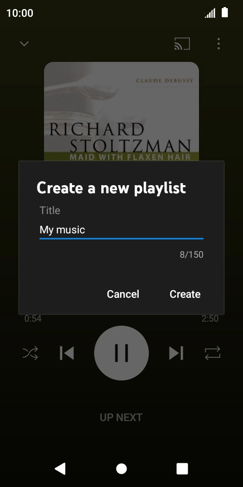 Key in a name for the playlist and press Create.