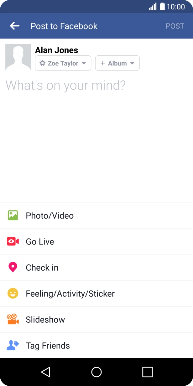 Press the text input field and write the required text.