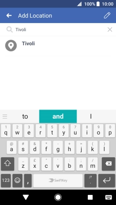 Press the required location.