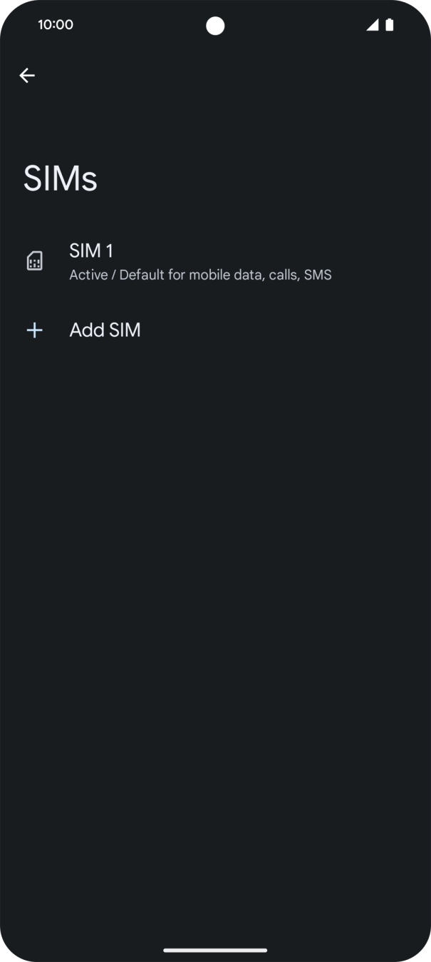 Press the name of your SIM.