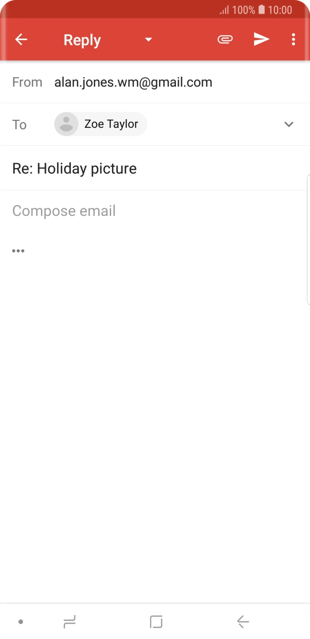 Press the text input field and write the required text.