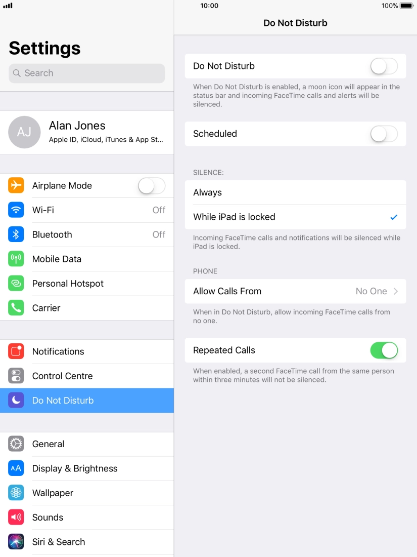 Press the indicator next to Press the indicator next to