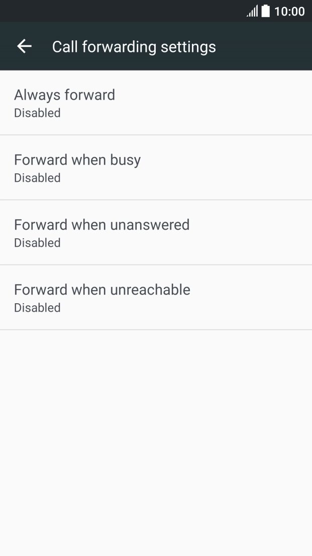 Press the required divert type.