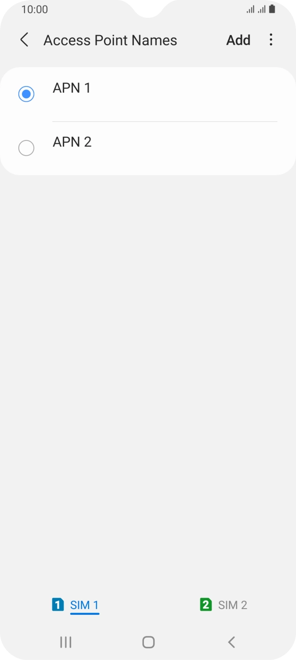 Press the field next to the data connection to activate it.