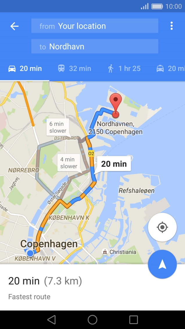 Press the required mode of transportation.