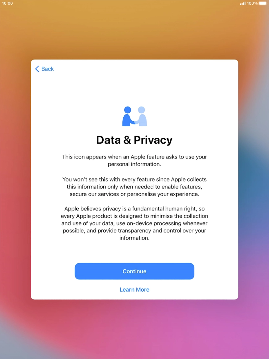 Press Continue. Press Continue.