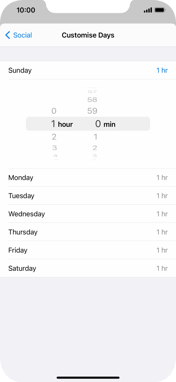 Select the required time limit.