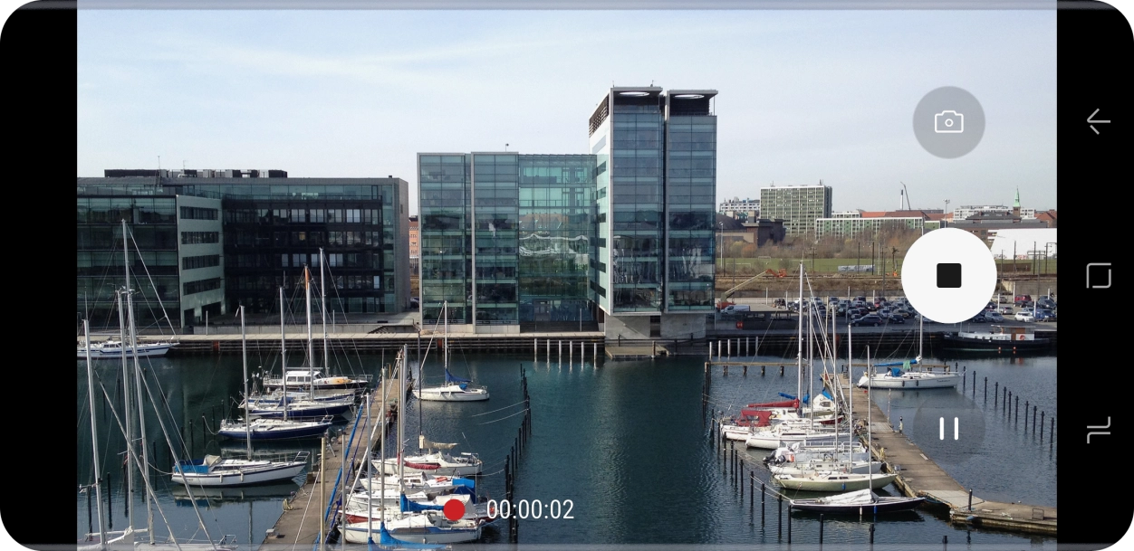 Press the stop icon to stop recording.