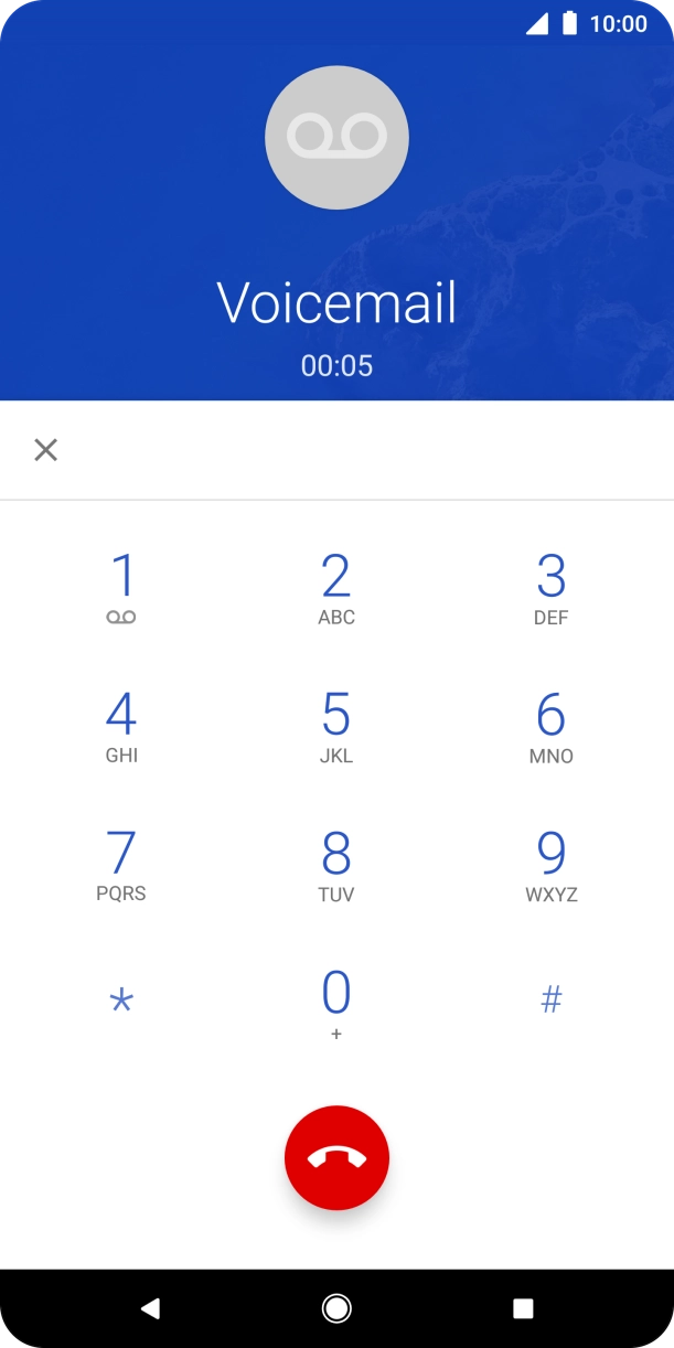 Press the end call icon.