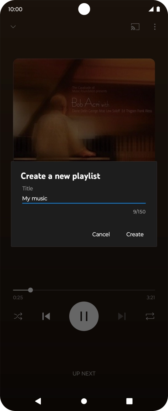 Key in a name for the playlist and press Create.