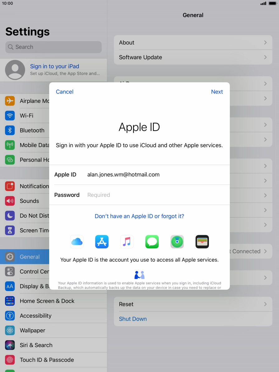 Press the field next to 