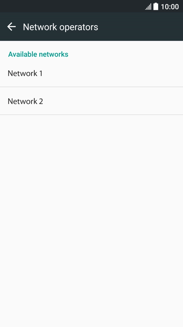 Press the required network.