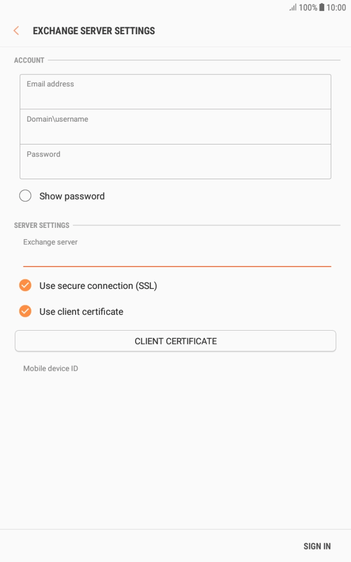 If you turn on the function, press CLIENT CERTIFICATE and follow the instructions on the screen to install the required certificate. If you turn on the function, press CLIENT CERTIFICATE and follow the instructions on the screen to install the required certificate.
