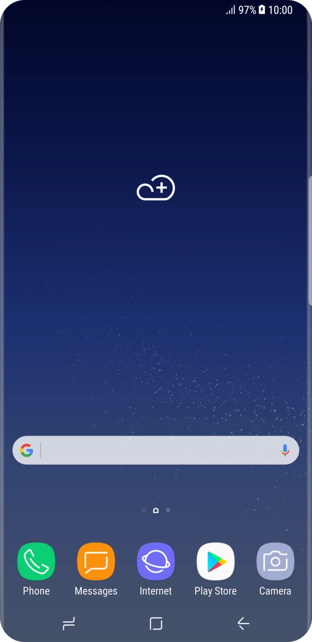 The battery charging icon shows that the battery is charging.