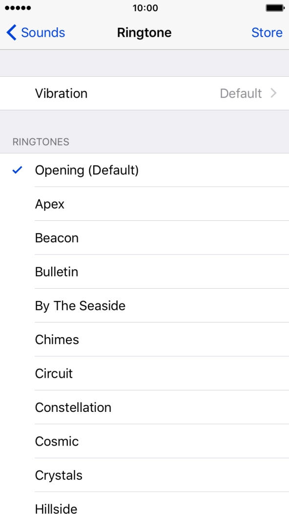 Press the different ring tones to hear them.