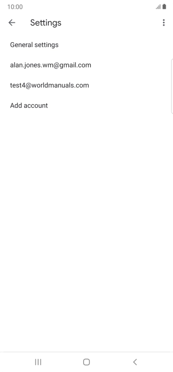 Press the required email account. Press the required email account.