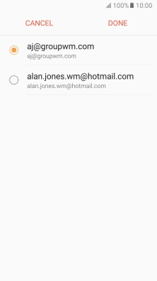 Press the required email account.
