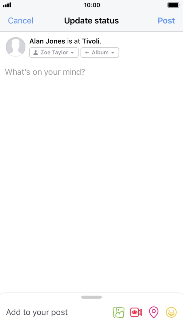 Press the text input field.