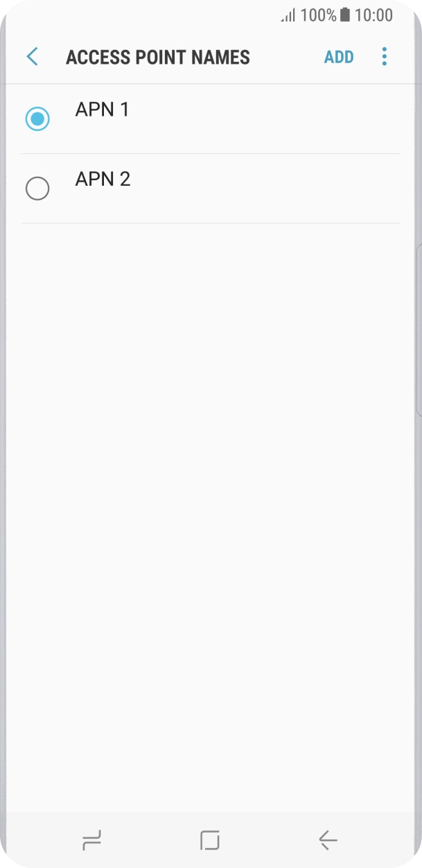 Press the field next to the data connection to activate it.