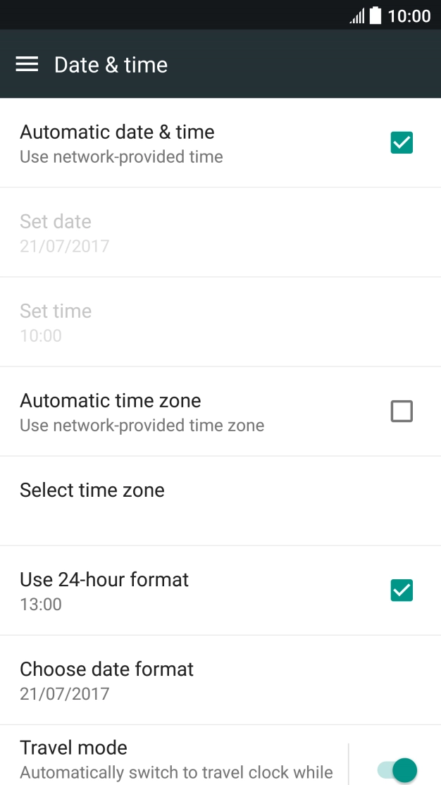 Press the field next to 
