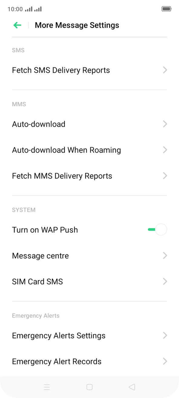 Press Message centre.