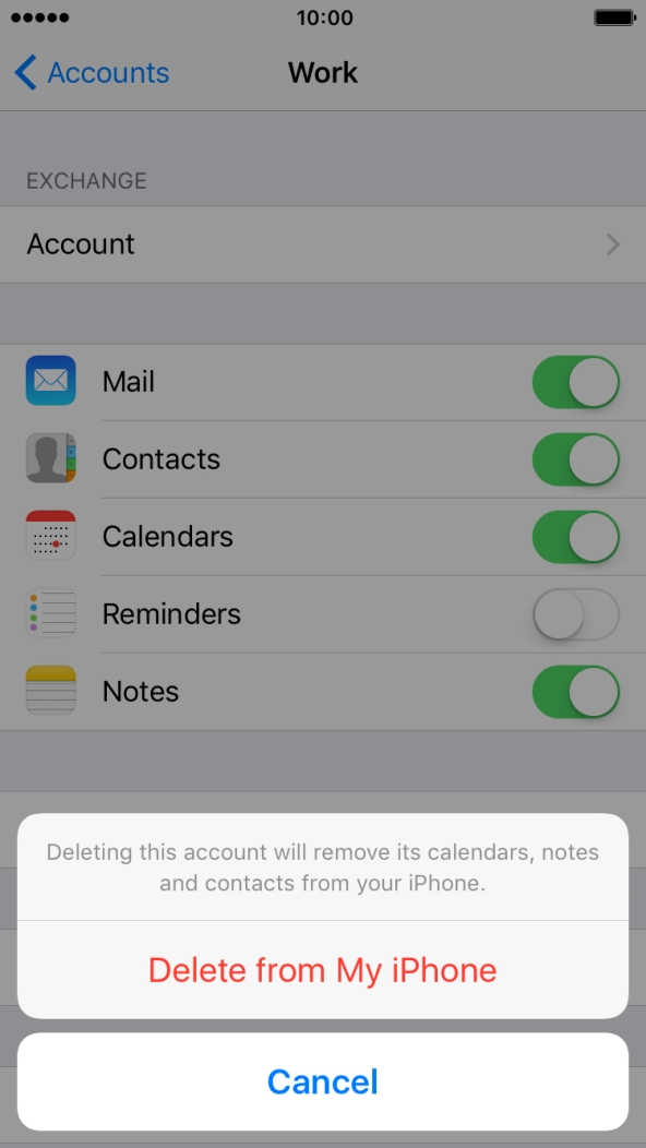Press Delete from My iPhone.