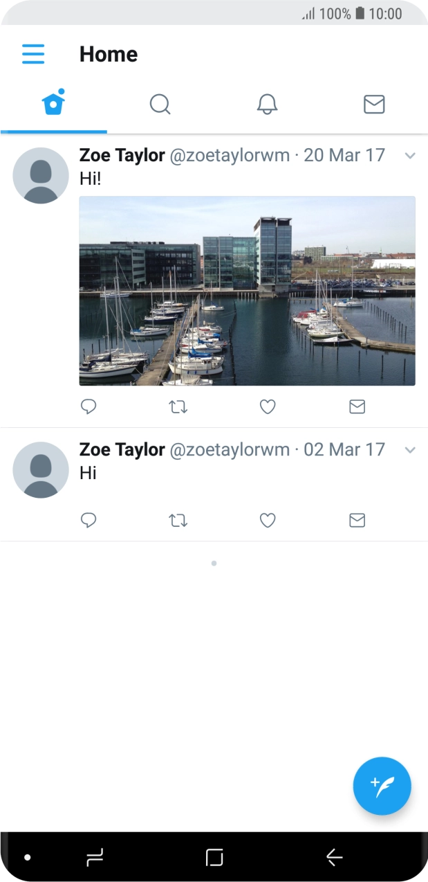 Press the new tweet icon.