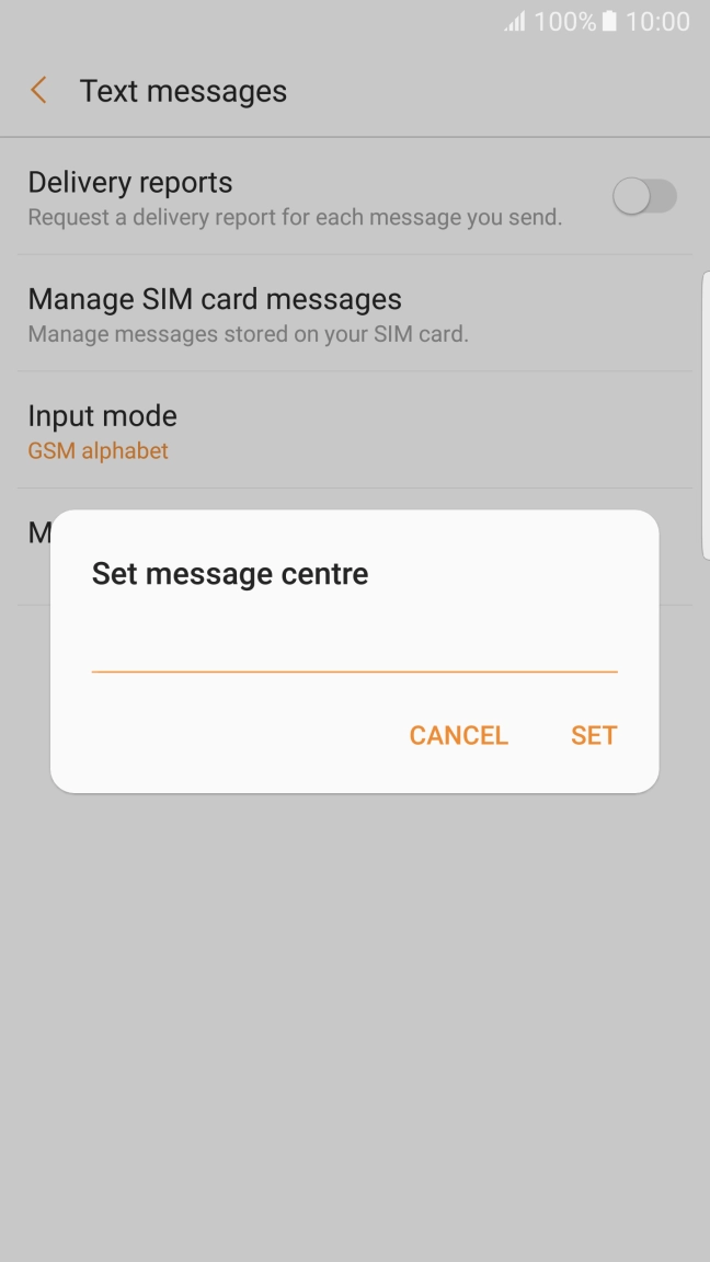 Key in +61418706700 and press SET.