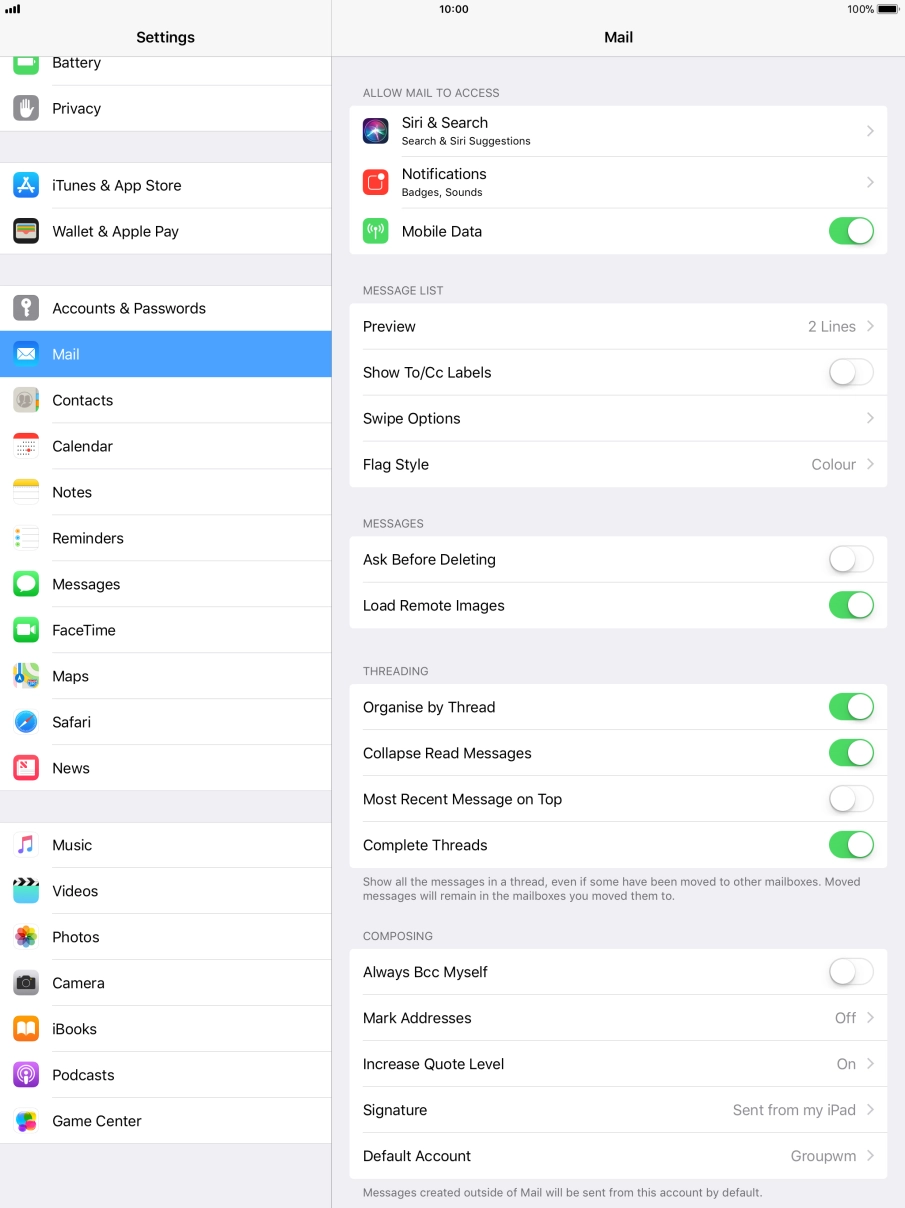 Press Default Account. Press Default Account.