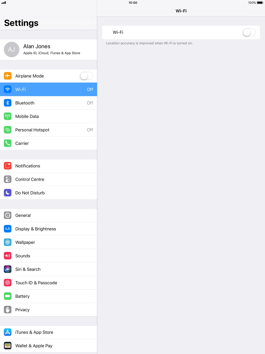 Press the indicator next to 