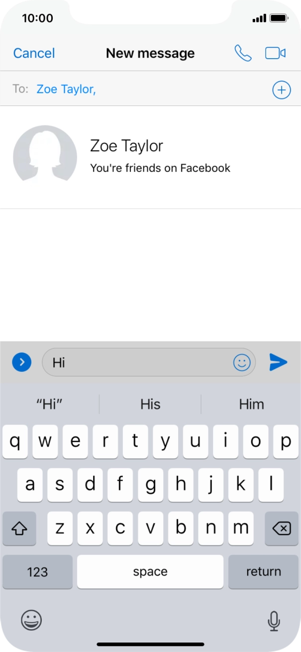 Write the required message and press the send icon.