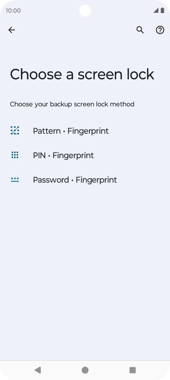 Press the required phone lock code and follow the instructions on the screen to create an additional phone lock code.