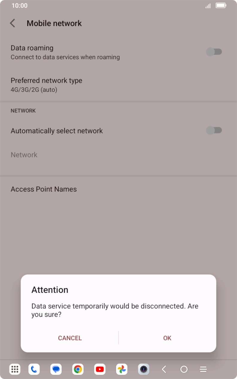 Press OK and your tablet will search for networks.