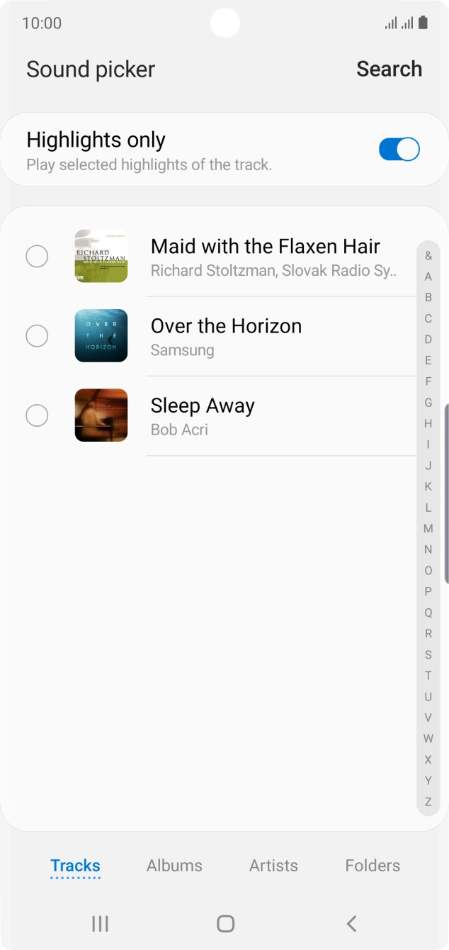 Press the different ring tones to hear them.