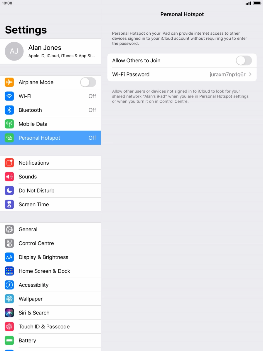 Press Wi-Fi Password and key in the required password.