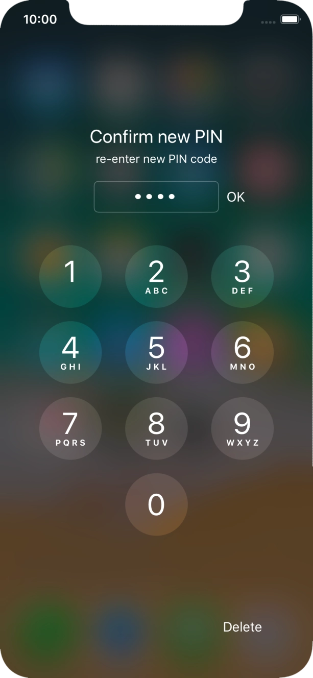 Key in the new PIN again and press OK.