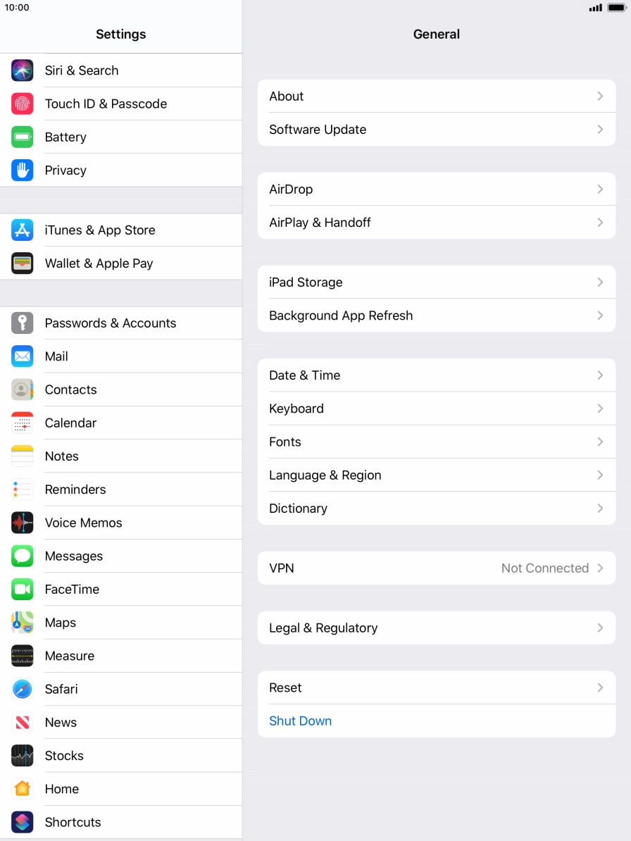 Press Passwords & Accounts.