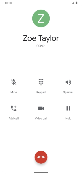 Press the end call icon. Press the end call icon.