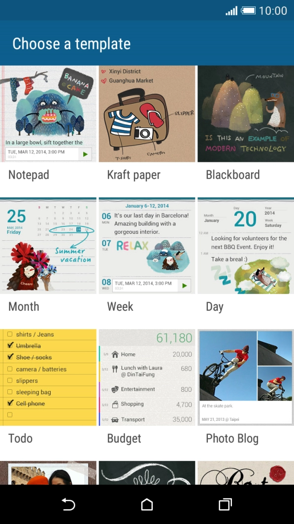 Press the required template.