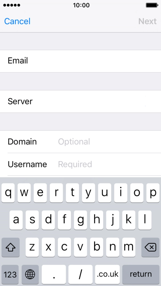 Press Domain and key in the domain.