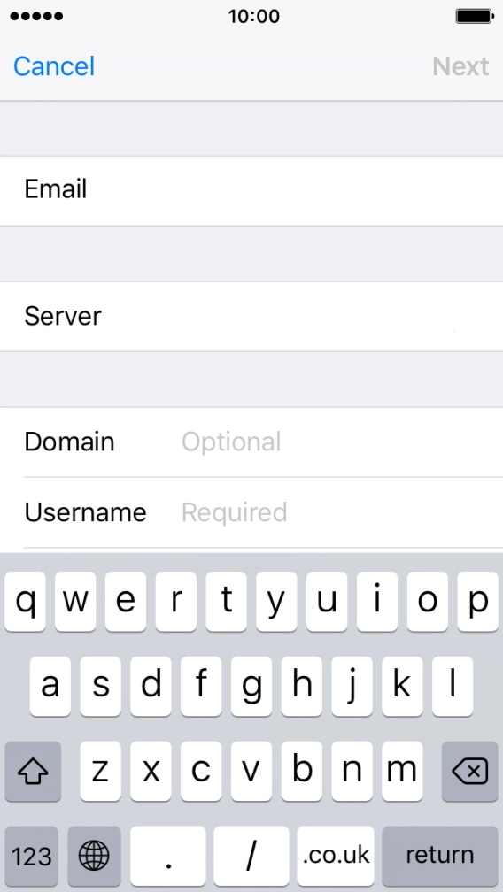 Press Domain and key in the domain.