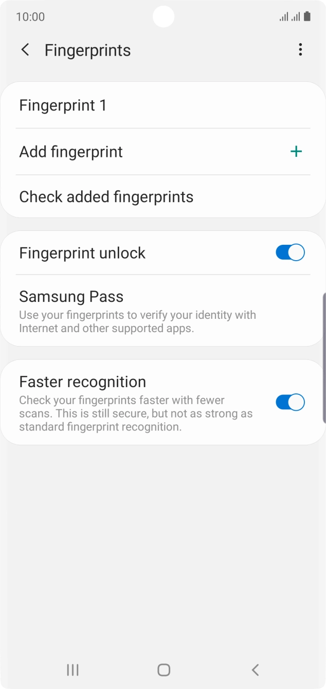 Press the indicators next to the required settings to turn them on or off.