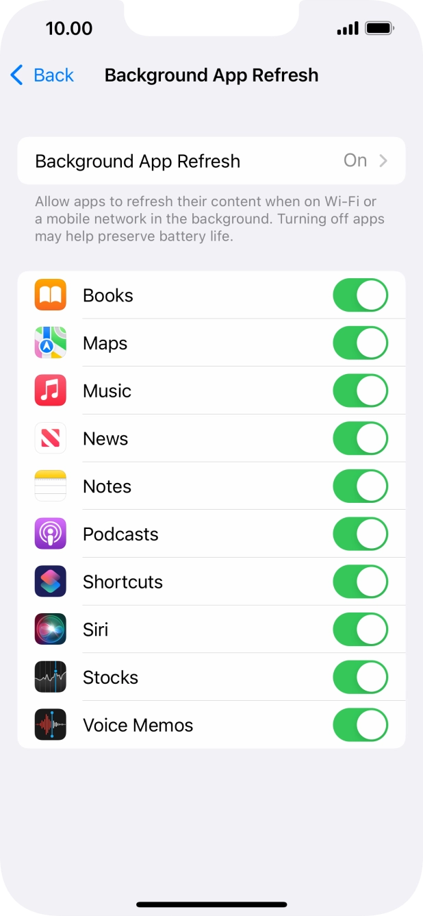 Press Background App Refresh.