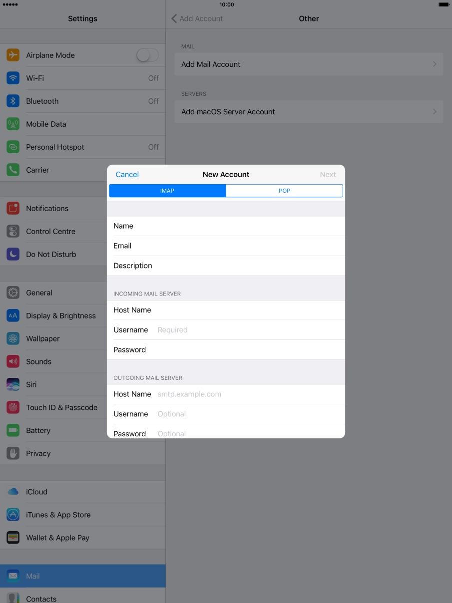 Press Username and key in the username for your Telstra email account. Press Username and key in the username for your Telstra email account.